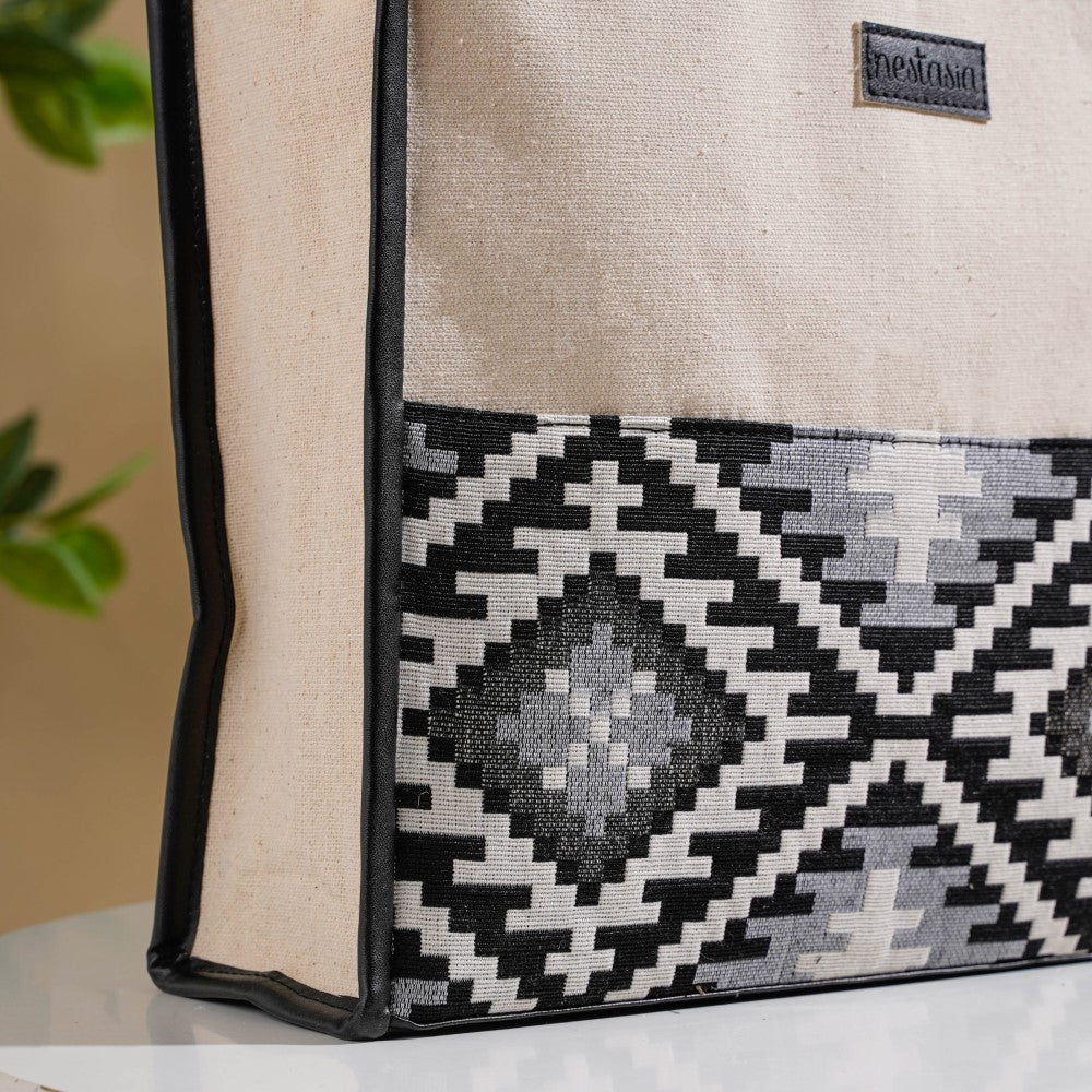Nahua Canvas Magazine Tote Bag Small 12 x 10 Inch Nestasia