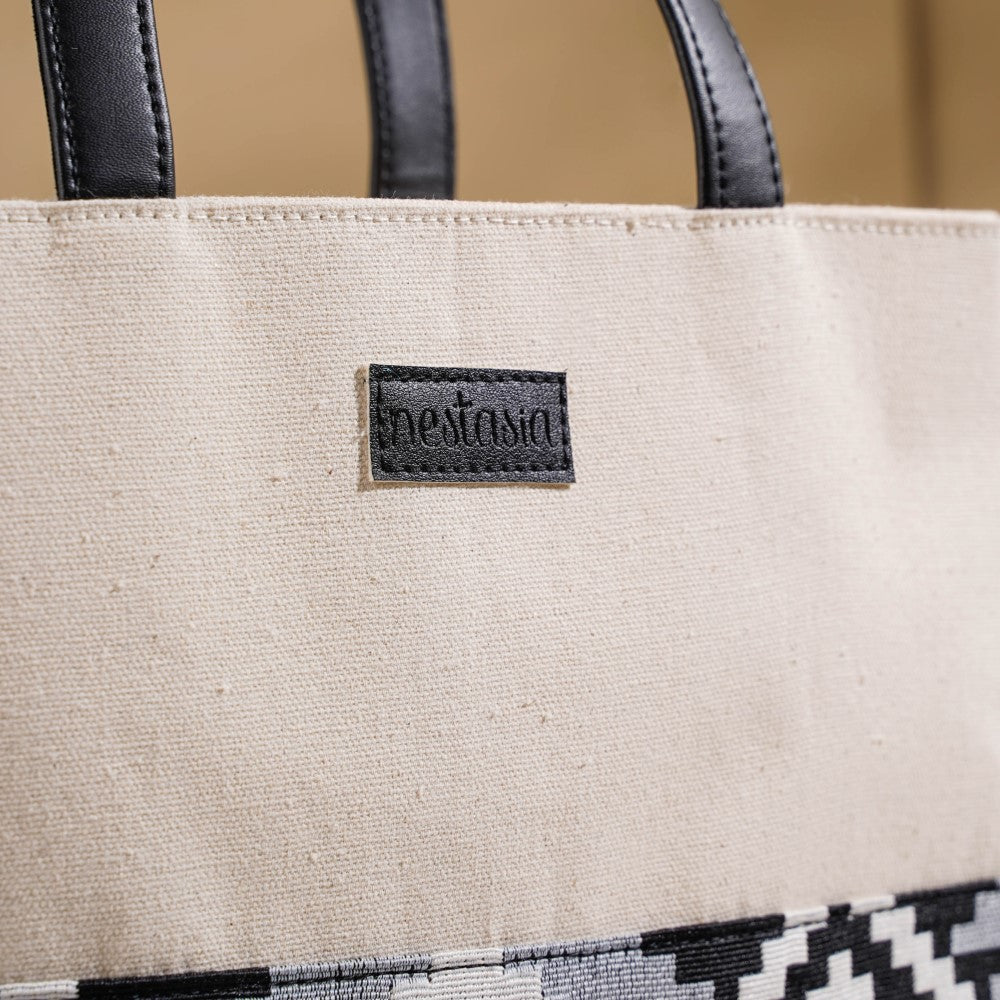 Nahua Canvas Magazine Tote Bag Small 12 x 10 Inch Nestasia