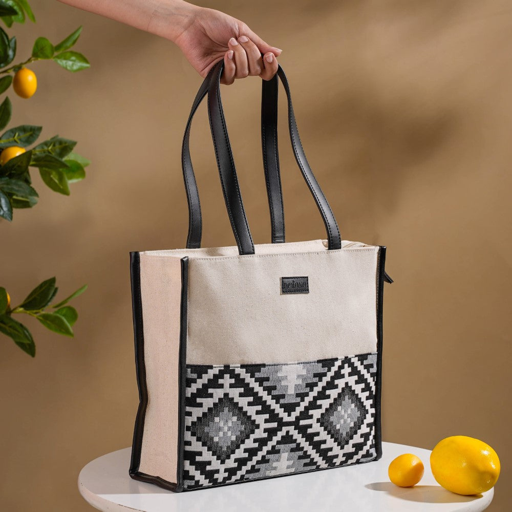 Nahua Canvas Magazine Tote Bag Small 12 x 10 Inch Nestasia