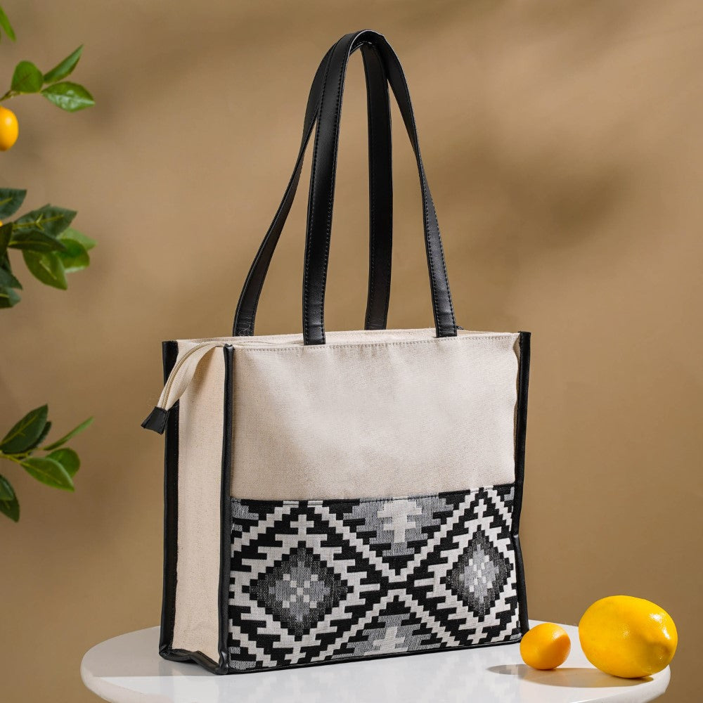 Nahua Canvas Magazine Tote Bag Small 12 x 10 Inch Nestasia
