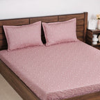 Quilted Leaf Pattern Bed Cover King Size Pink Nestasia