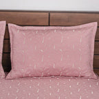 Quilted Leaf Pattern Bed Cover King Size Pink Nestasia