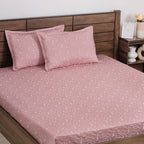 Quilted Leaf Pattern Bed Cover King Size Pink Nestasia