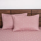 Quilted Leaf Pattern Bed Cover King Size Pink Nestasia