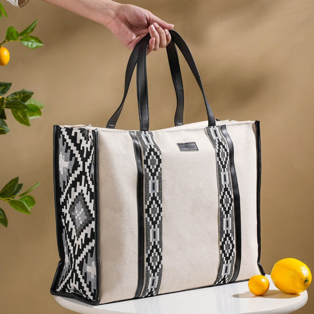 Nahua Canvas Magazine Tote Bag Set Of 2 Nestasia