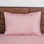 Quilted Leaf Pattern Bed Cover King Size Pink Nestasia