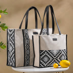 Nahua Canvas Magazine Tote Bag Set Of 2 Nestasia