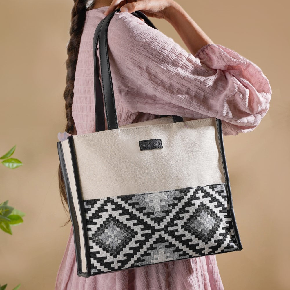 Nahua Canvas Magazine Tote Bag Small 12 x 10 Inch Nestasia