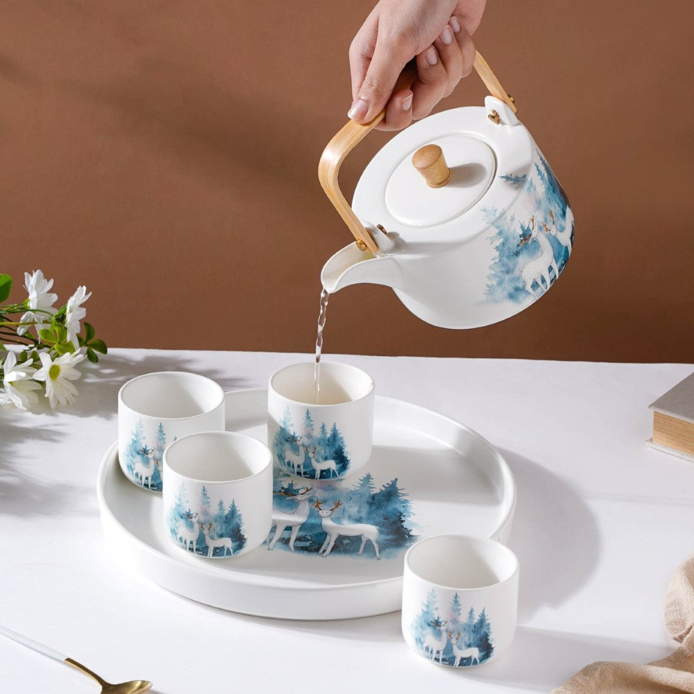White Teapot Set Nestasia