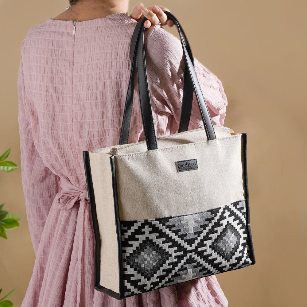 Nahua Canvas Magazine Tote Bag Small 12 x 10 Inch Nestasia