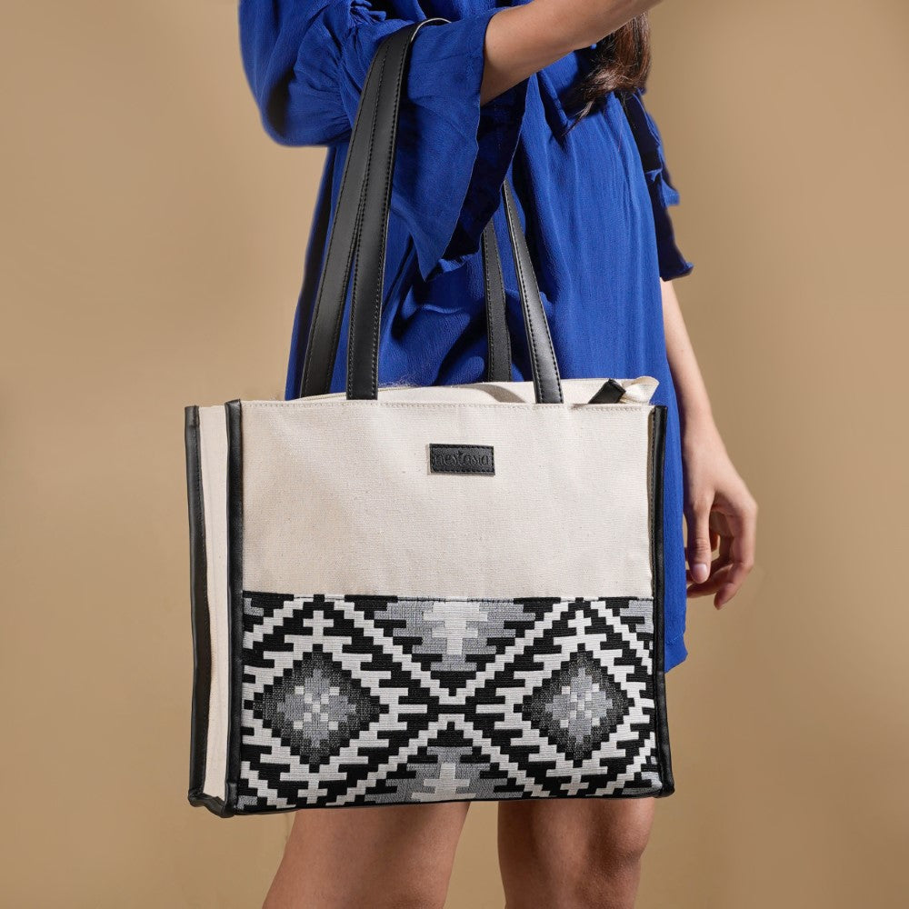 Nahua Canvas Magazine Tote Bag Small 12 x 10 Inch Nestasia