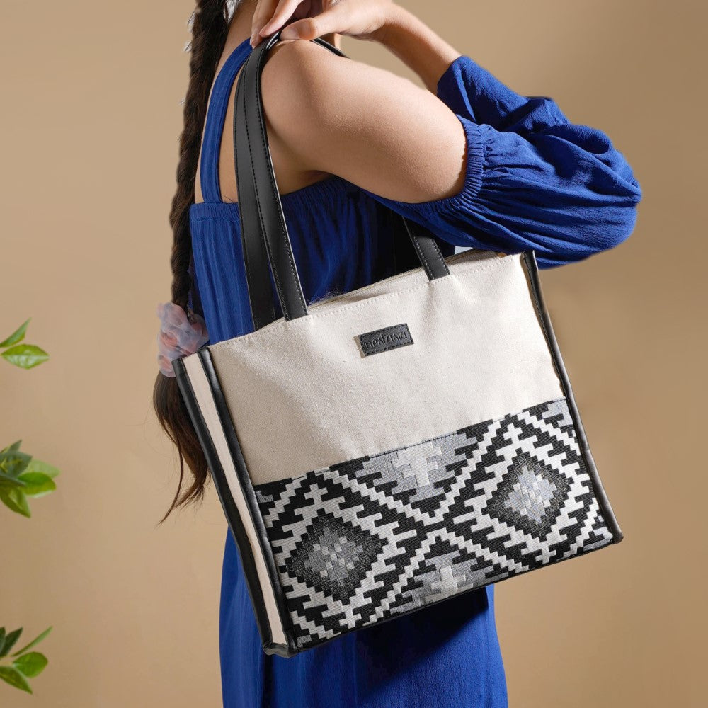 Nahua Canvas Magazine Tote Bag Small 12 x 10 Inch Nestasia
