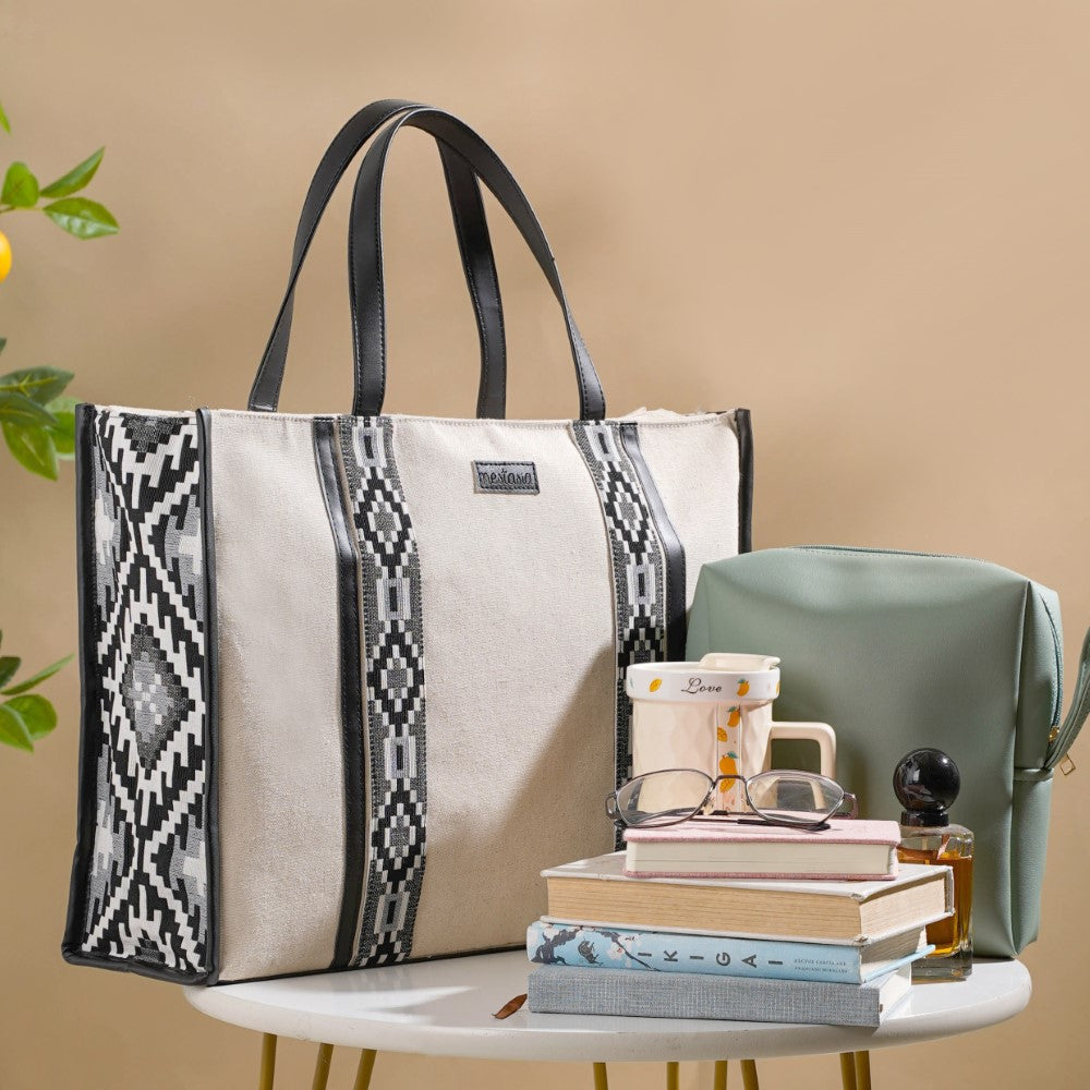 Nahua Canvas Magazine Tote Bag Set Of 2 Nestasia