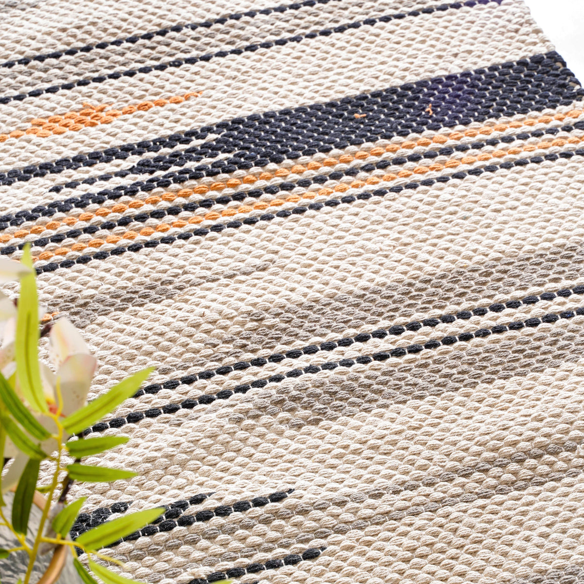 Boho Natural Cotton Living Room Rug Nestasia
