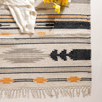 Boho Natural Cotton Living Room Rug Nestasia