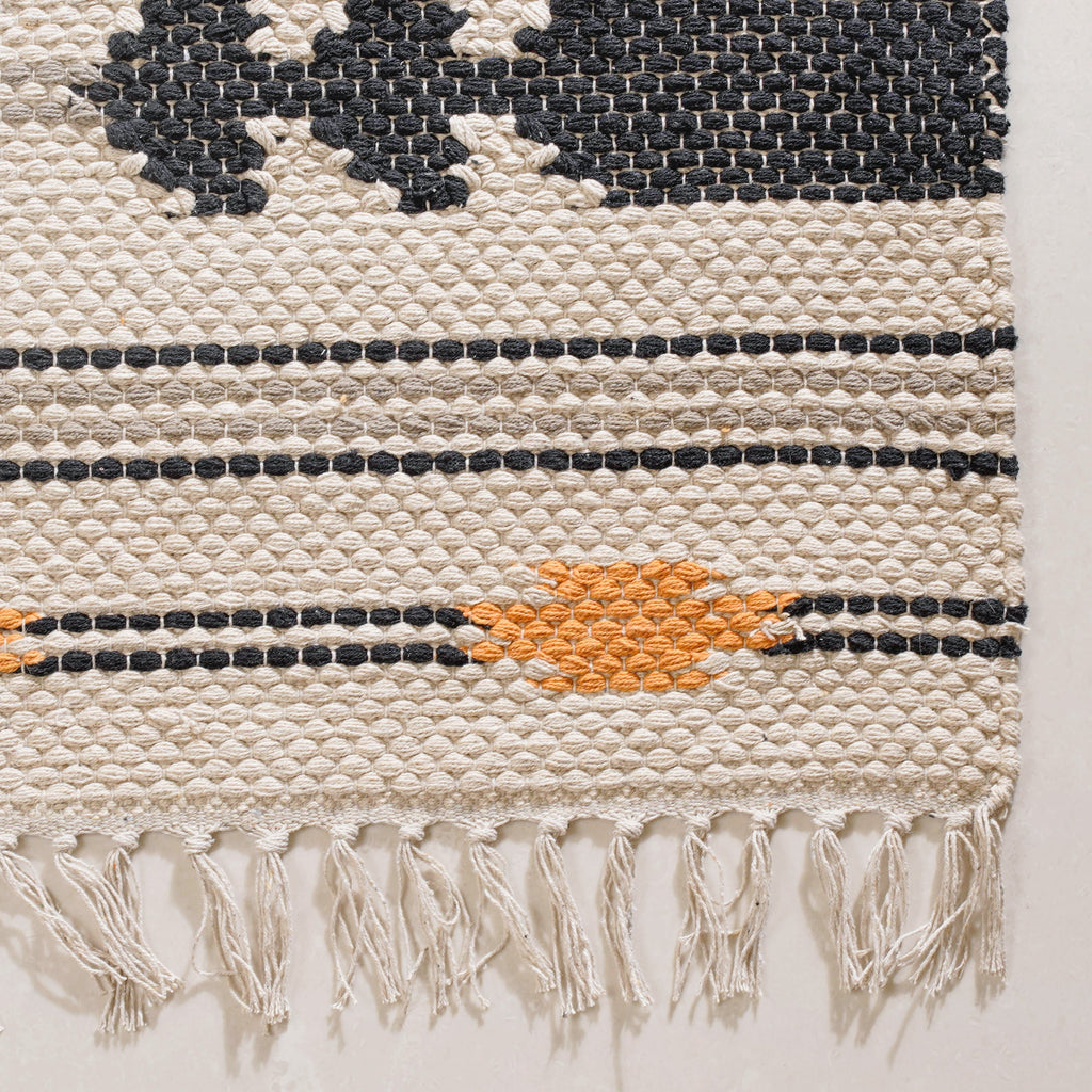 Boho Natural Cotton Living Room Rug Nestasia