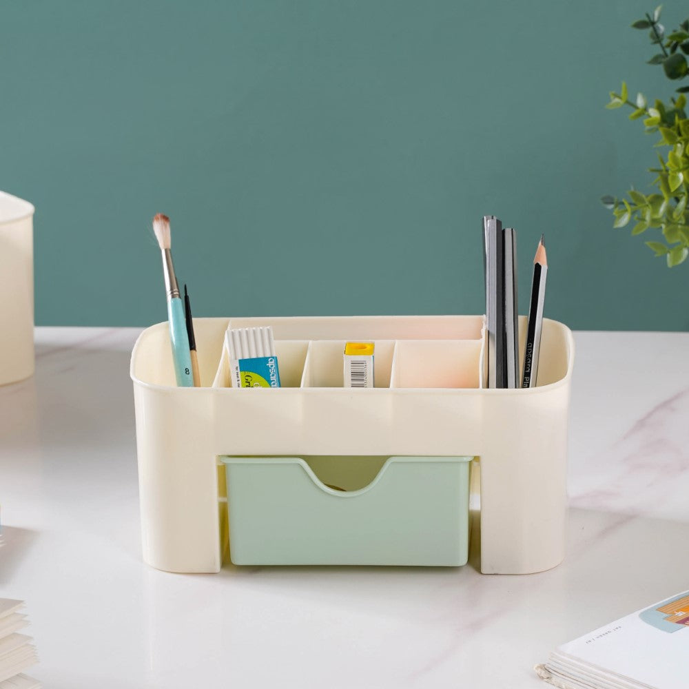 Desk Organizer With Drawer Beige Nestasia