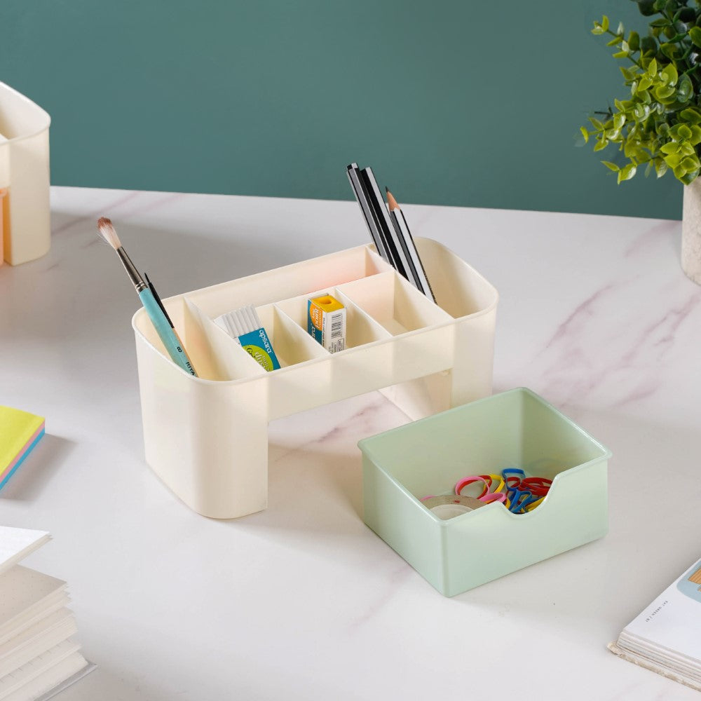 Desk Organizer With Drawer Beige Nestasia