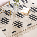 Handwoven Area Rug Black And White Nestasia