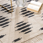 Handwoven Area Rug Black And White Nestasia