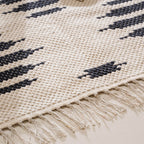 Handwoven Area Rug Black And White Nestasia