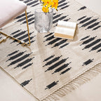 Handwoven Area Rug Black And White Nestasia