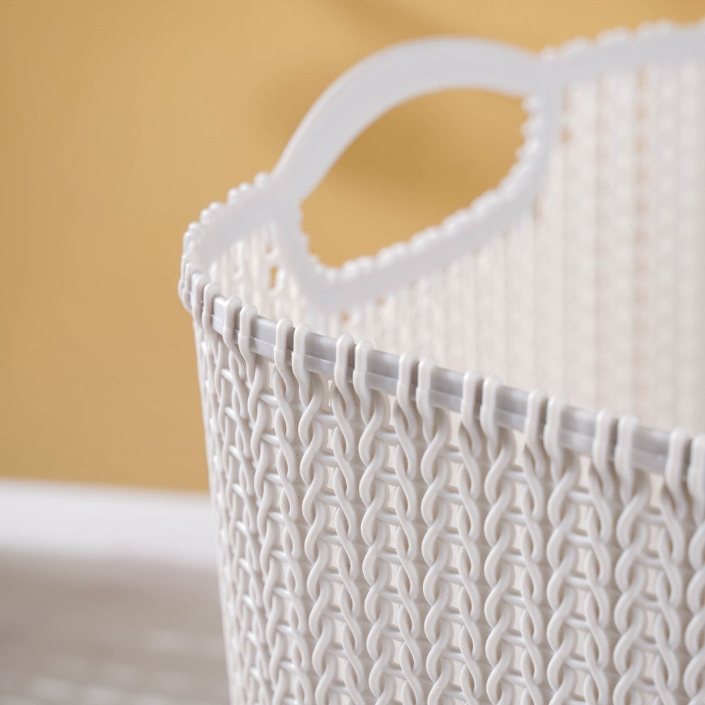 Multipurpose Storage Basket Grey Set Of 3 Nestasia