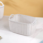 Multipurpose Storage Basket Grey Set Of 3 Nestasia