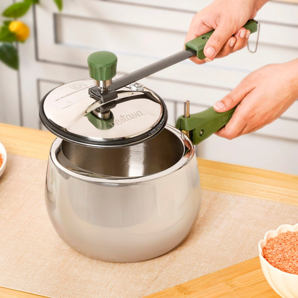 Zesta Induction Safe Triply Stainless Steel Pressure Cooker 3 Litre Nestasia