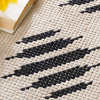 Handwoven Area Rug Black And White Nestasia