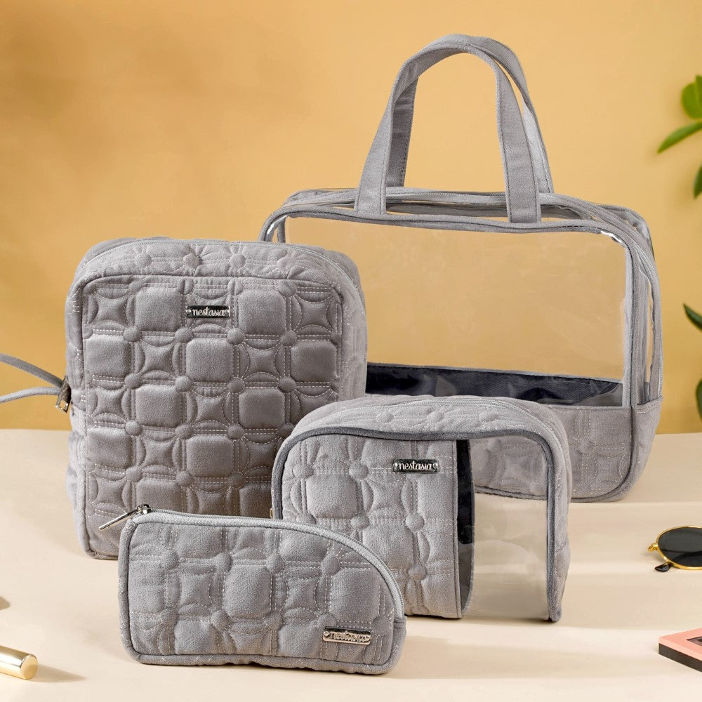 Multipurpose Travel Kit Set Of 4 Grey Nestasia