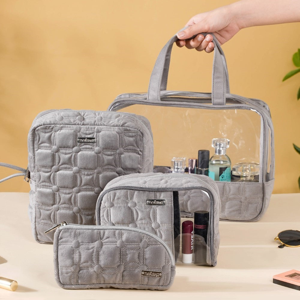 Multipurpose Travel Kit Set Of 4 Grey Nestasia