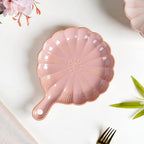 Ocean Round Plate with Handle Pink Nestasia