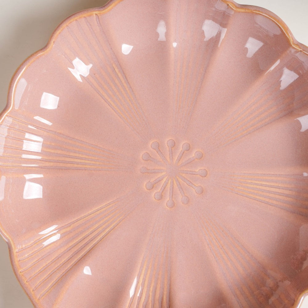 Ocean Round Plate with Handle Pink Nestasia