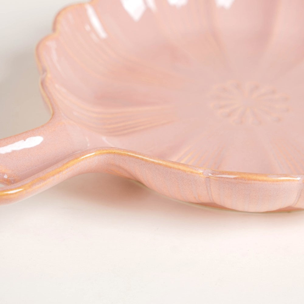 Ocean Round Plate with Handle Pink Nestasia