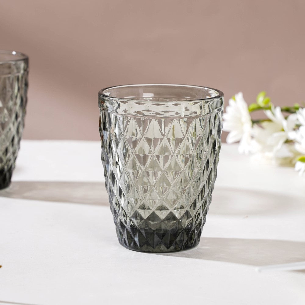 Water Glass Ash Grey Set Of 6 250 ml Nestasia