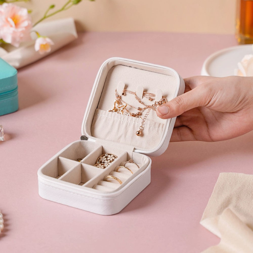 Mini Jewellery Storage Box White Nestasia