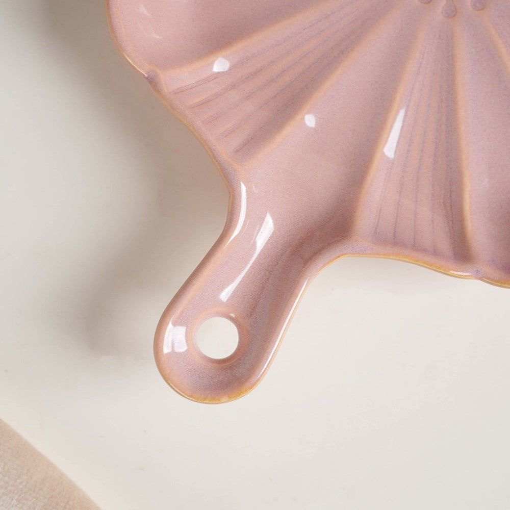 Ocean Square Plate with Handle Pink Nestasia