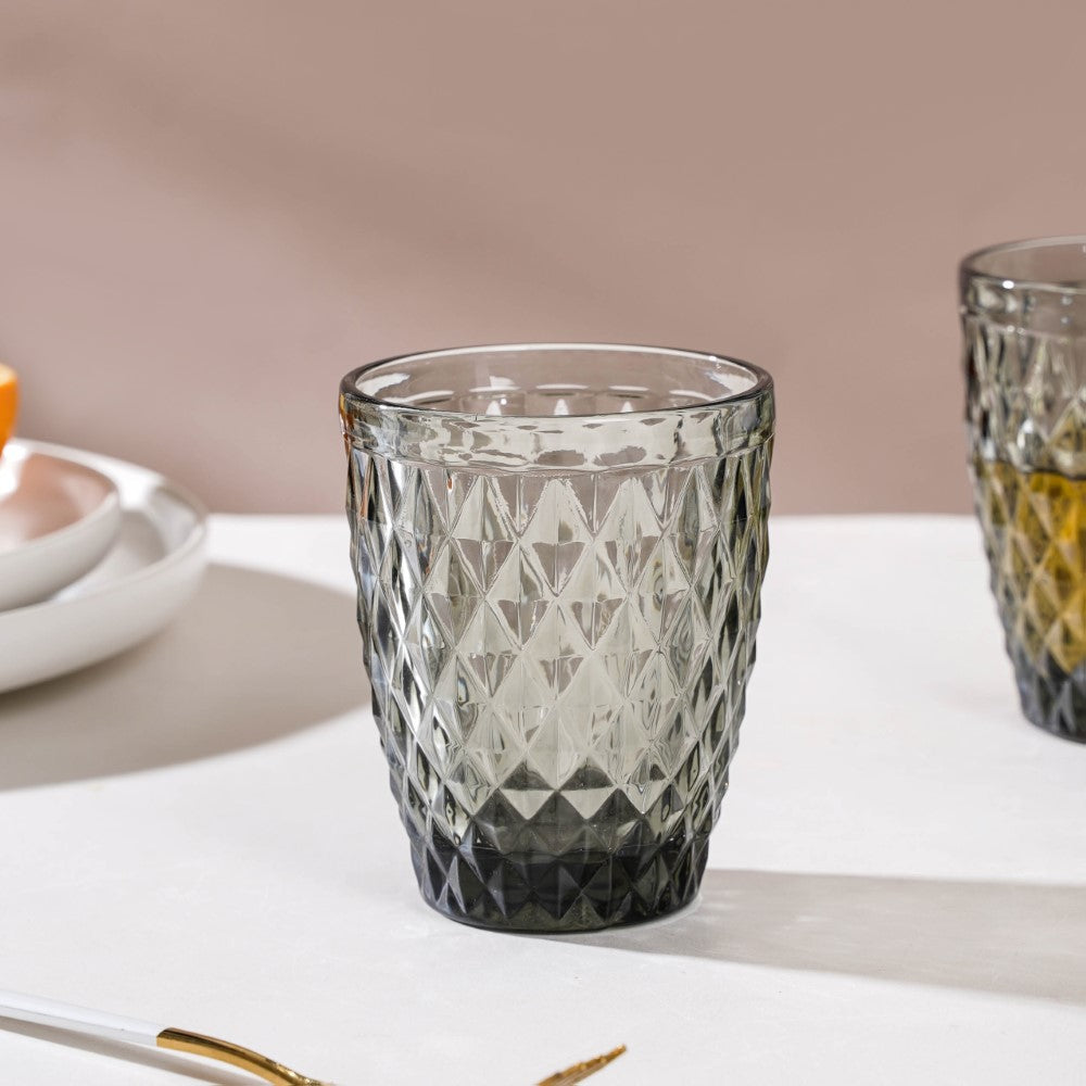 Water Glass Ash Grey Set Of 6 250 ml Nestasia