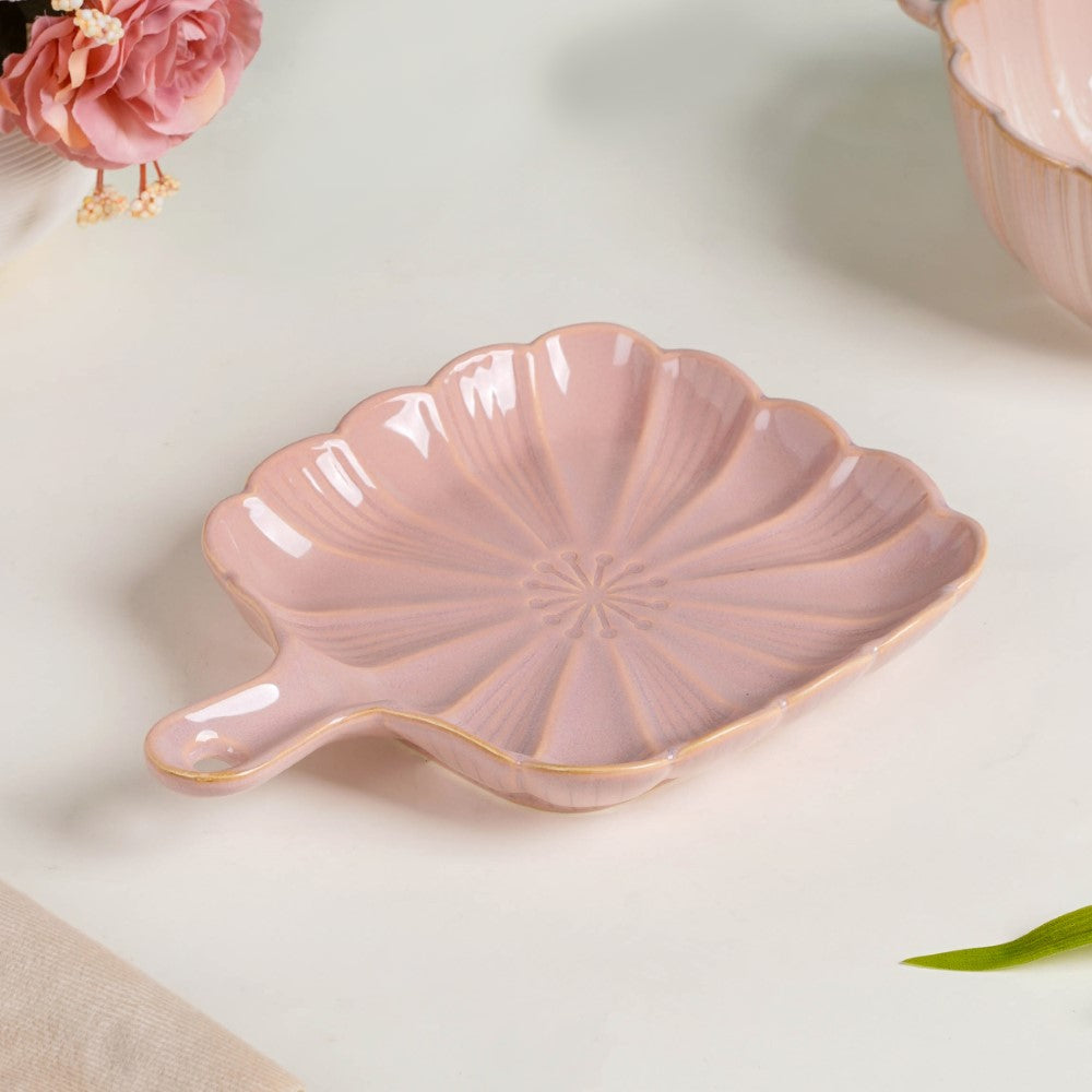 Ocean Square Plate with Handle Pink Nestasia