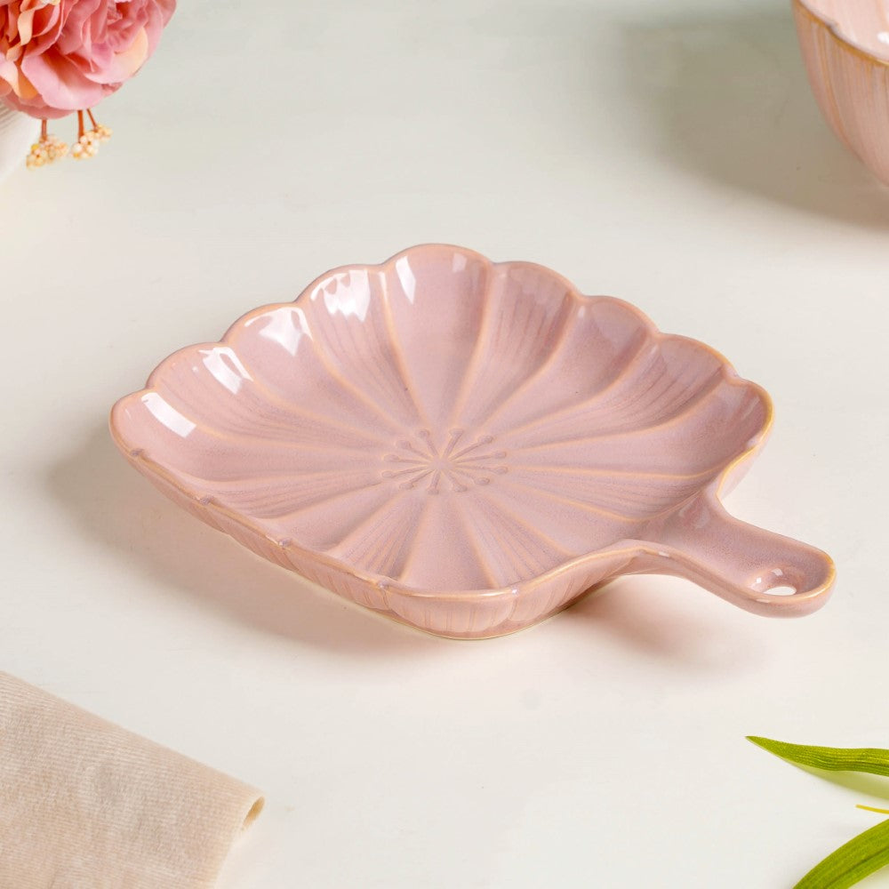 Ocean Square Plate with Handle Pink Nestasia