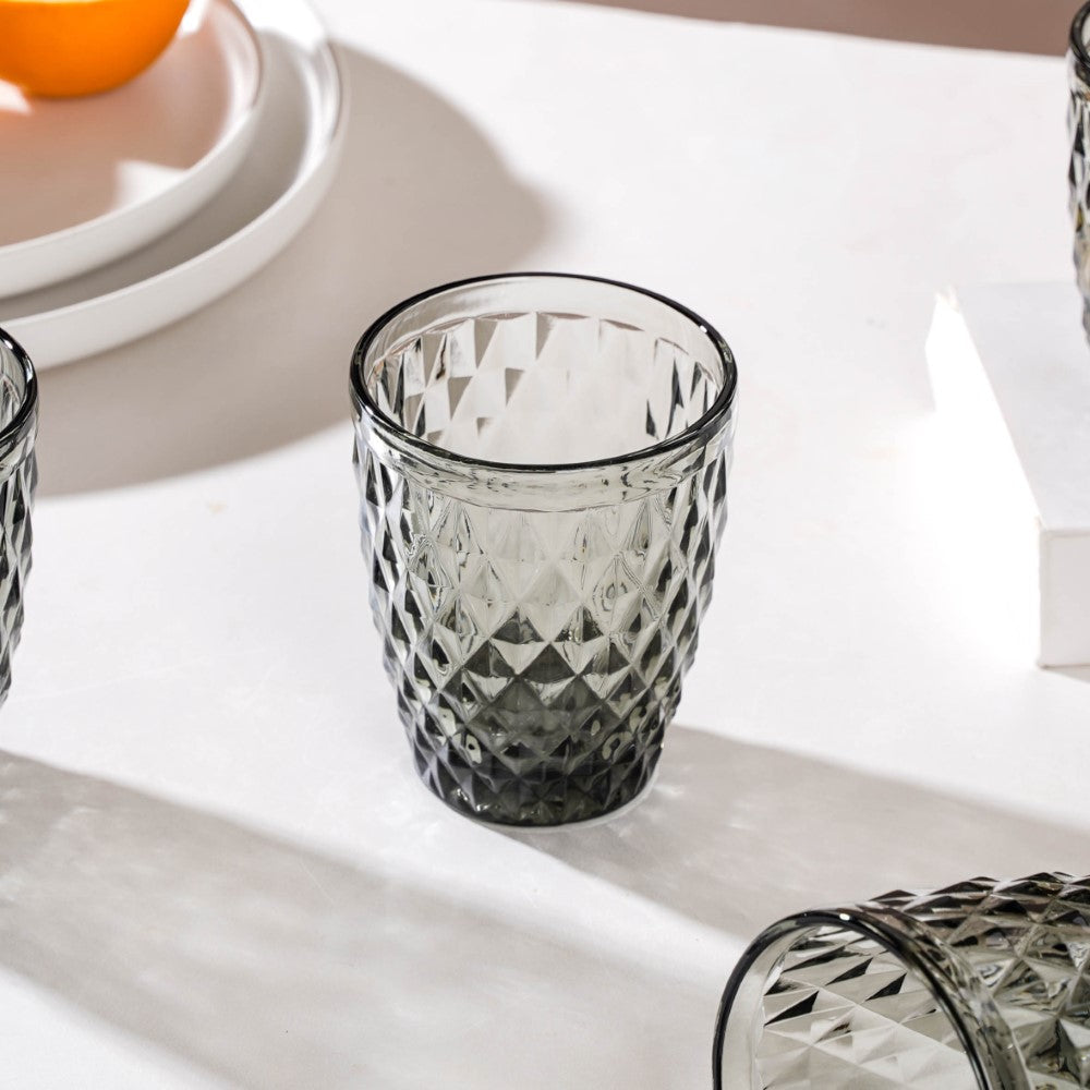Water Glass Ash Grey Set Of 6 250 ml Nestasia