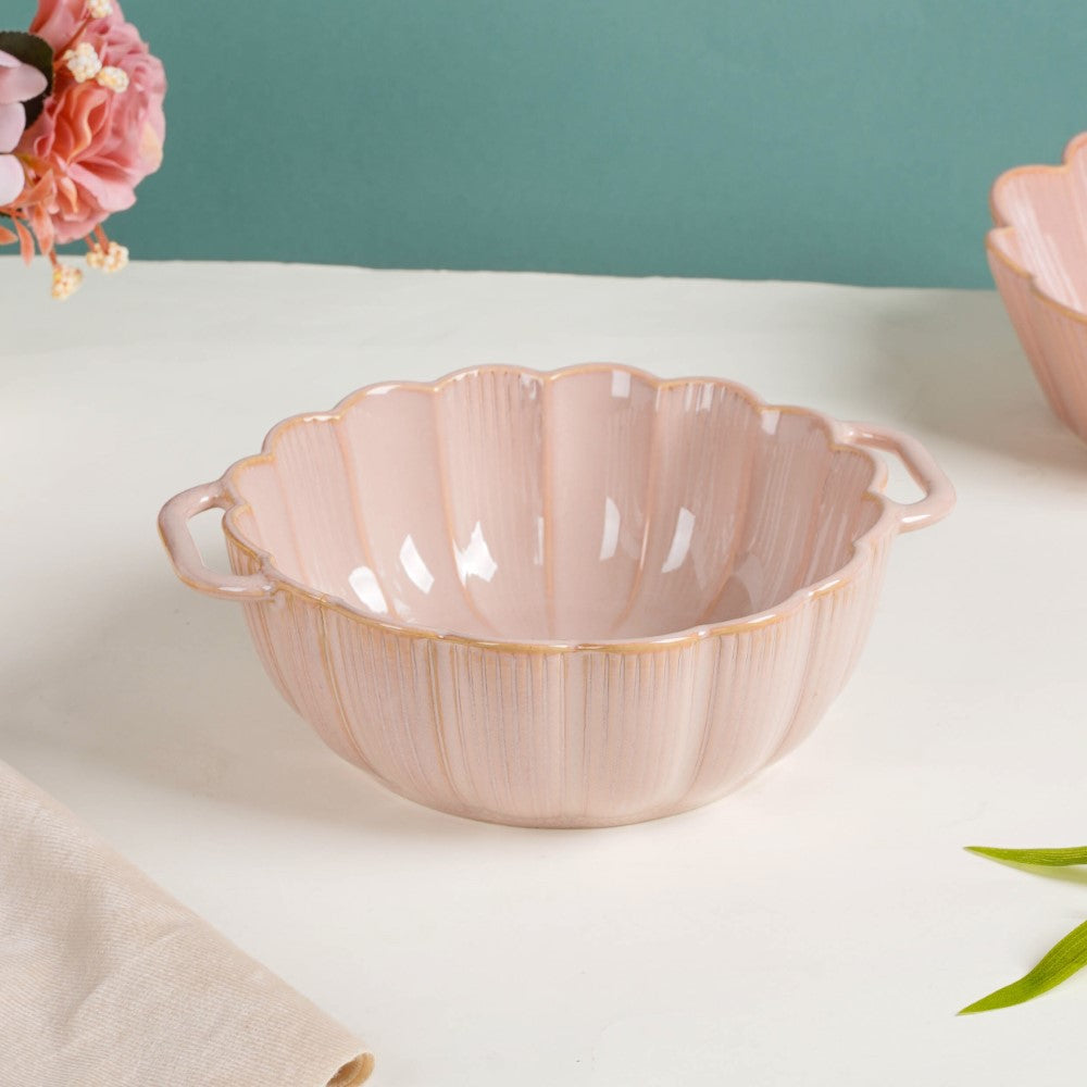 Ocean Serving Bowl with Handle Pink 600ml Nestasia