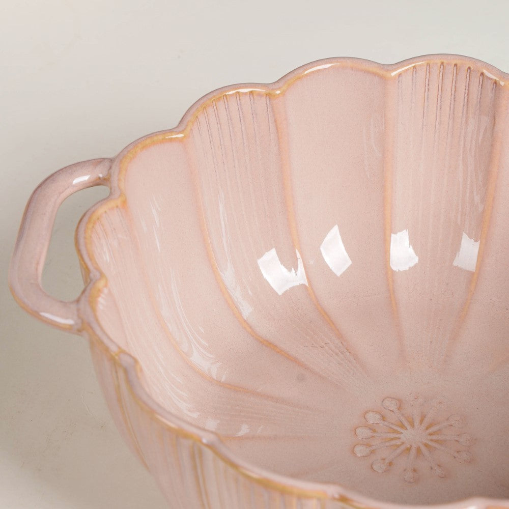 Ocean Serving Bowl with Handle Pink 600ml Nestasia