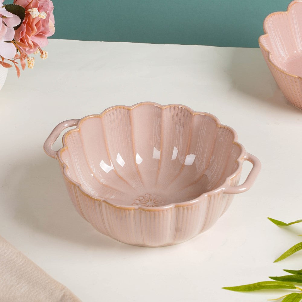 Ocean Serving Bowl with Handle Pink 600ml Nestasia