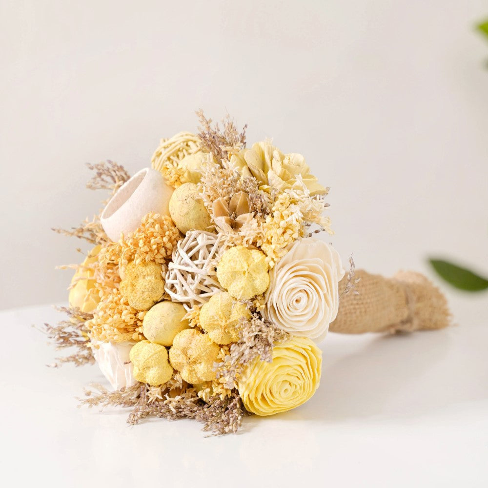 Sustainable Dried Flower Bouquet Yellow Nestasia