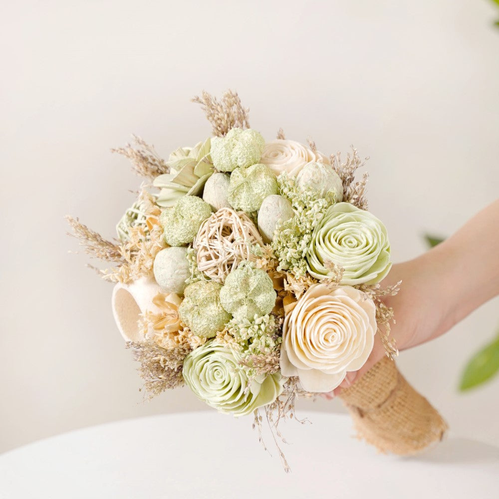 Natural Dried Floral Bouquet Green Nestasia