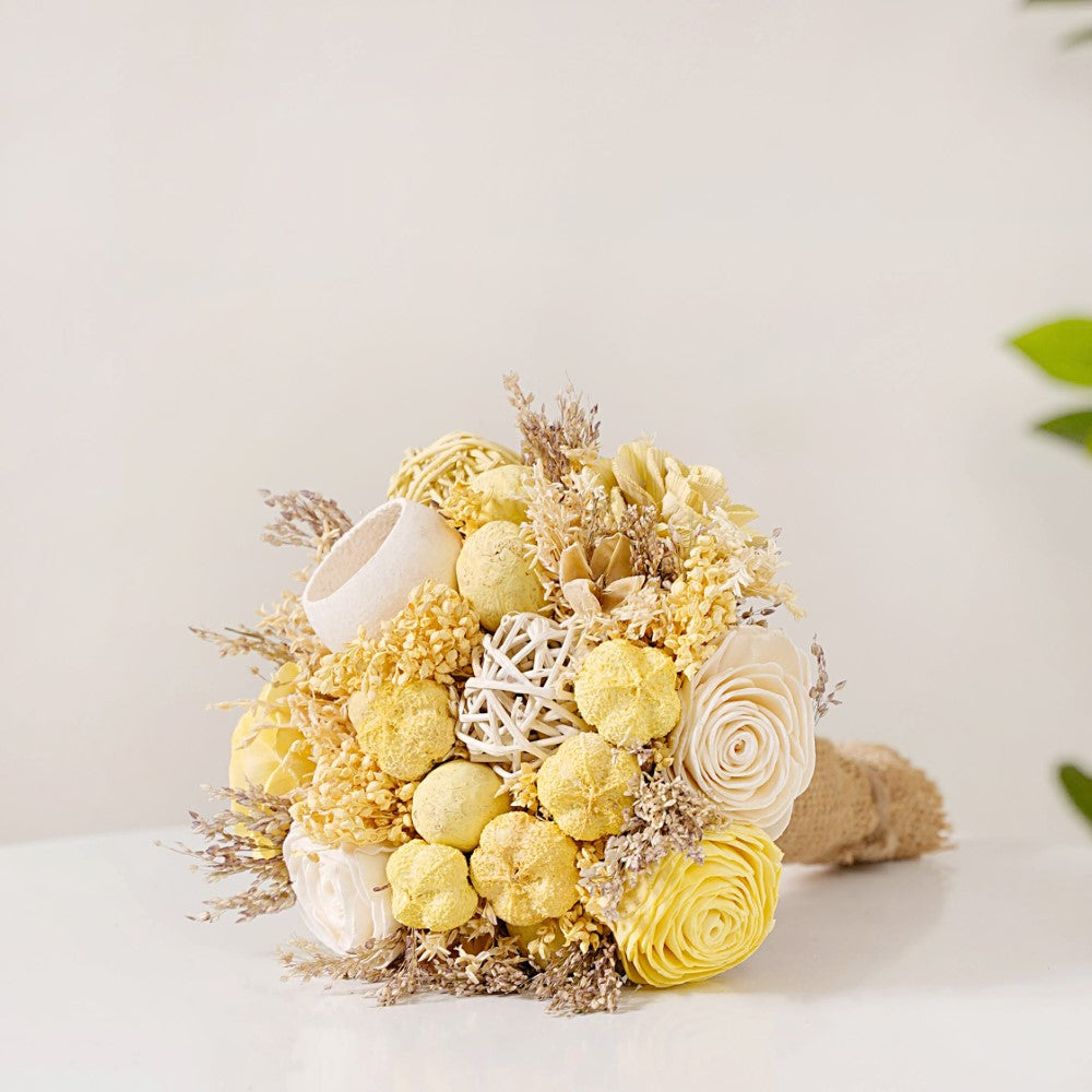 Sustainable Dried Flower Bouquet Yellow Nestasia