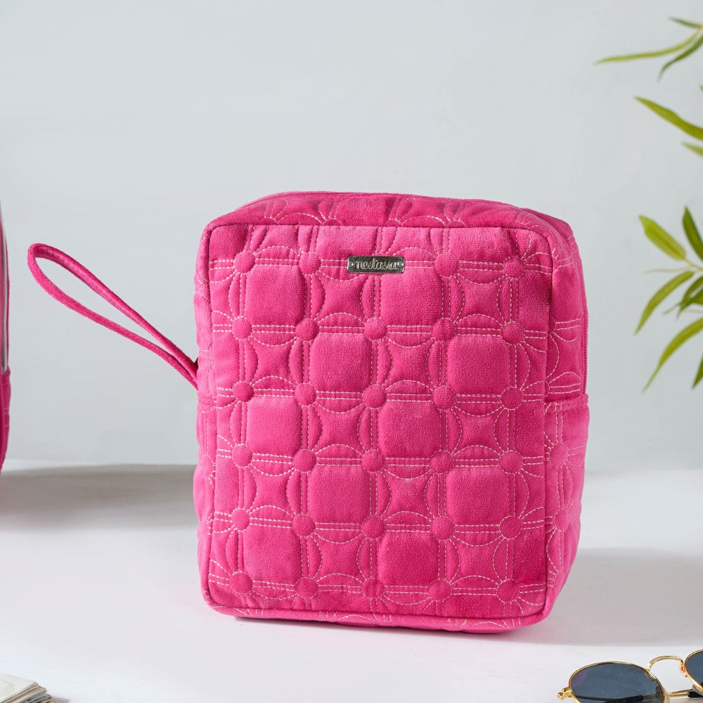 Travel Bag & Pouch Set Of 4 Pink Nestasia
