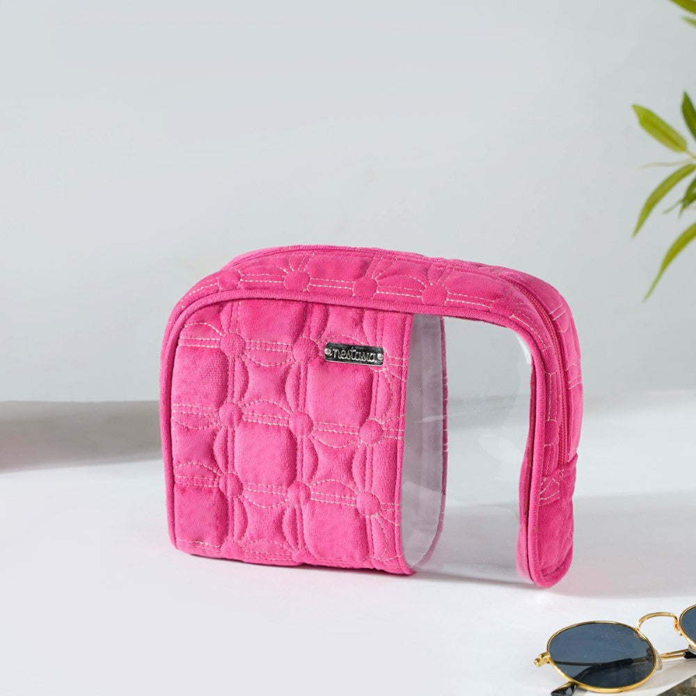 Travel Bag & Pouch Set Of 4 Pink Nestasia